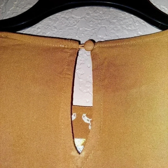 Savanna Jane Blouse Womens Size S Yellow Peasant Embroidered Floral Boho Shirt - Picture 6 of 7